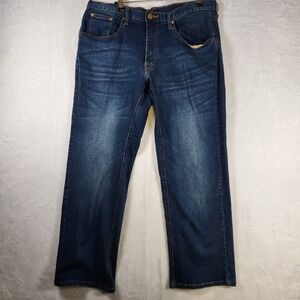 Men's Dark Wash Denim Jeans Relaxed Fit Casual Everyday Wear‎
